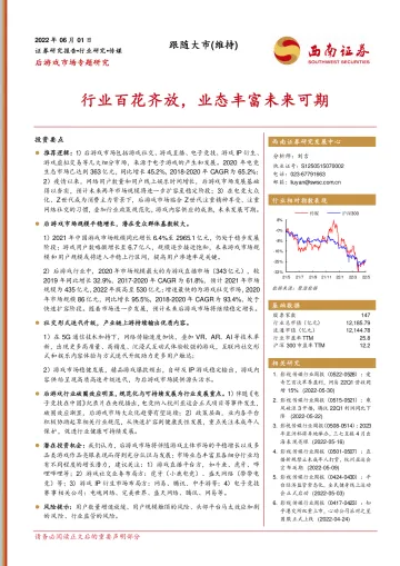 传媒行业后游戏市场专题研究:行业百花齐放,业态丰富未来可期-20220601-西南证券-60页