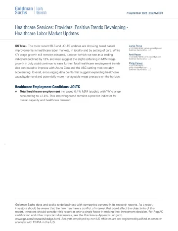 Healthcare Services_ Providers_ Positive Trends Developing - Healthcare Labor Market Updates (1)