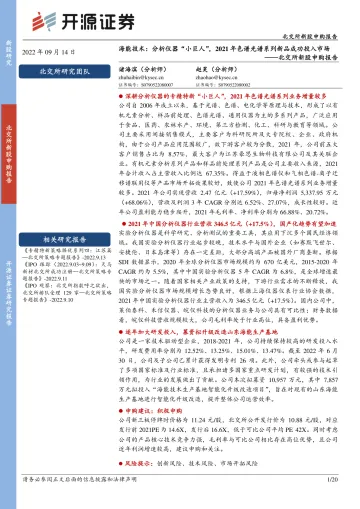 北交所新股申购报告:海能技术,分析仪器“小巨人”,2021年色谱光谱系列新品成功投入市场-20220914-开源证券-20页