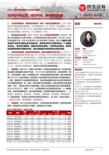 2022上半年物业管理行业总结与展望:洗尽铅华始见真,修为内化,静待繁花烂漫-20221104-民生证券-53页