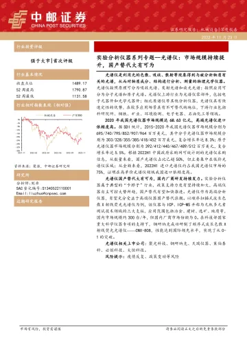 机械设备行业深度报告:实验分析仪器系列专题,光谱仪,市场规模持续提升,国产替代大有可为-20221123-中邮证券-17页