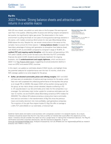 Big Oils_ 3Q22 Preview_ Strong balance sheets and attractive cash returns in a volatile macro(1)