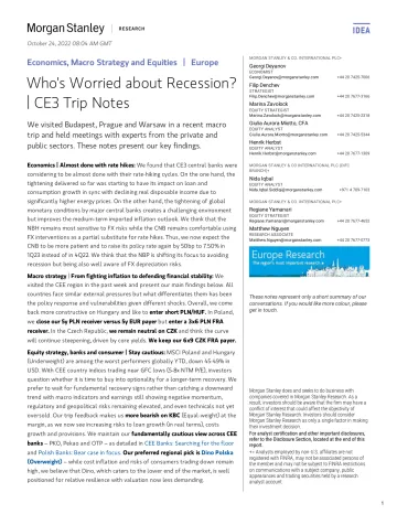 Morgan Stanley -Who's Worried about Recession