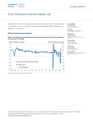 China_ GS Economic Indicators Update_ July(1)