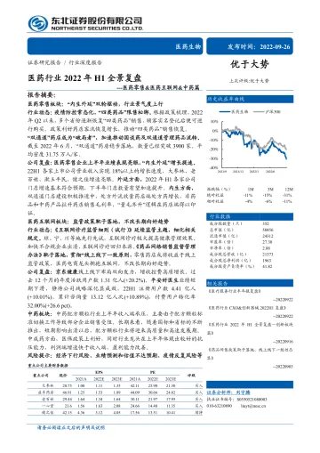 医药行业2022年H1全景复盘：医药零售&医药互联网&中药篇-20220926-东北证券-37页