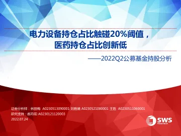 2022Q2公募基金持股分析:电力设备持仓占比触碰20%阈值,医药持仓占比创新低-20220724-申万宏源-51页