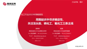 化工行业2023年策略报告:周期起伏中寻求确定性,关注龙头股、磷化工、氟化工三条主线-20221206-首创证券-66页