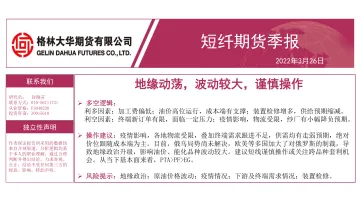 短纤期货季报:地缘动荡,波动较大,谨慎操作-20220326-格林大华期货-20页