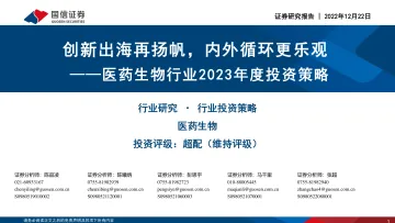 医药生物行业2023年度投资策略:创新出海再扬帆,内外循环更乐观-20221222-国信证券-96页