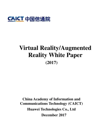 Virtual Reality Augmented Reality White Paper