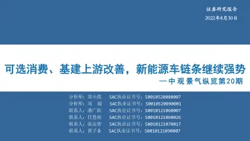 中观景气纵览第20期:可选消费、基建上游改善,新能源车链条继续强势-20220830-华安证券-60页