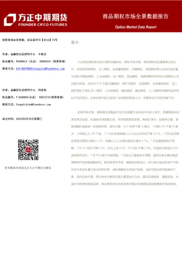 商品期权市场全景数据报告-20230830-方正中期期货-101页