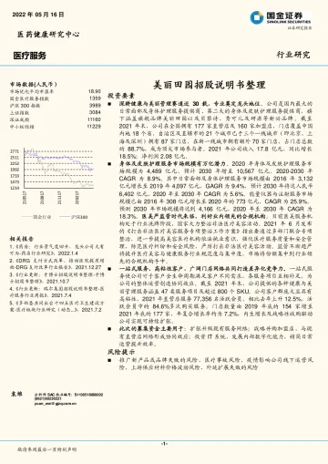 医疗服务行业:美丽田园招股说明书整理-20220516-国金证券-21页