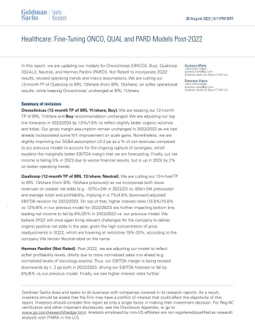 Healthcare_ Fine-Tuning ONCO, QUAL and PARD Models Post-2Q22(1)