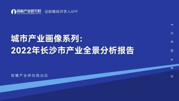 前瞻-城市产业画像系列:2022年长沙市产业全景分析报告-2022.09-104页-WN9