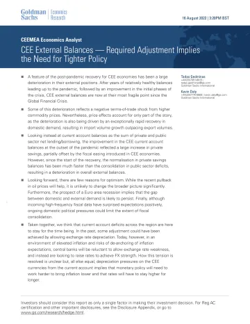 CEEMEA Economics Analyst_ CEE External Balances — Required Adjustment Implies the Need for Tighter Policy (1)