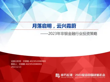 2023年非银金融行业投资策略:月落启明,云兴霞蔚-20221213-申万宏源-59页