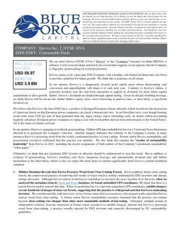 Blue Orca做空Enviva公司(英)-2022-32页