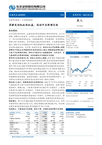 东北证券-长源东谷(603950)深耕发动机缸体缸盖,混动开启新增长极-230324
