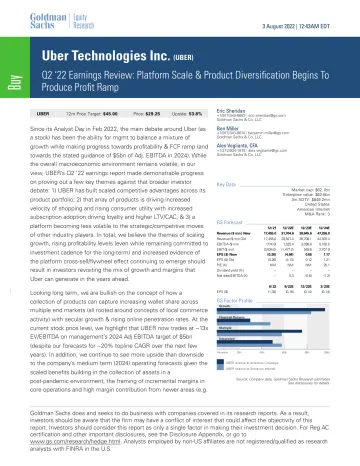Uber Technologies Inc. (UBER)_ Q2 '22 Earnings Review_ Platform Scale & Product Diversification Begins To Produce Profit Ramp(1)