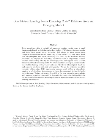Fintech借贷是否降低了融资成本——来自新兴市场的证据-63页