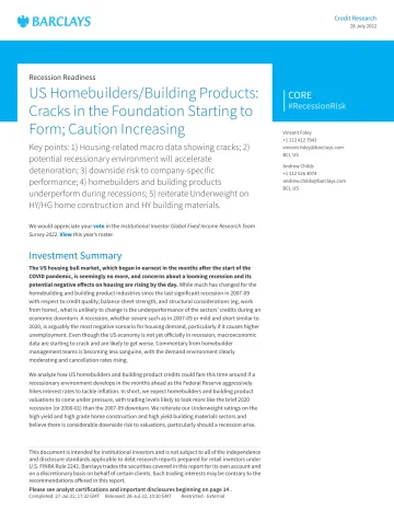 Recession Readiness US Homebuilders_Building Products