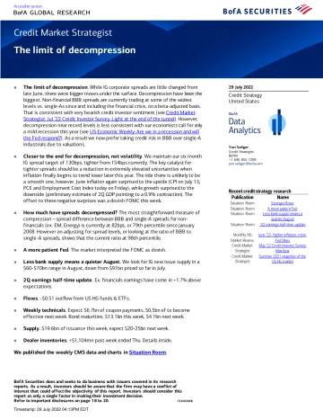 Credit Market Strategist The limit of decompression