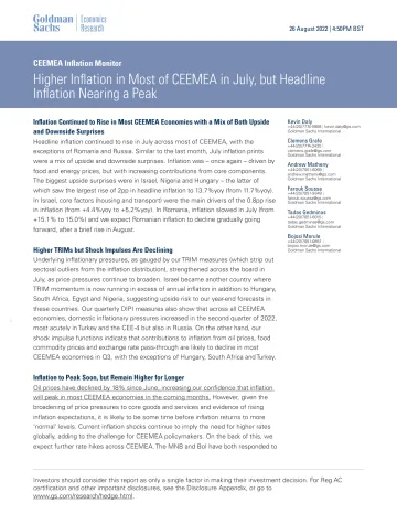 CEEMEA Inflation Monitor_ Higher Inflation in Most of CEEMEA in July, but Headline Inflation Nearing a Peak(1)