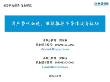 -半导体行业:国产替代加速,继续推荐半导体设备板块-20220809-东吴证券-121页