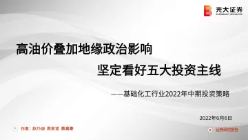 基础化工行业2022年中期投资策略:高油价叠加地缘政治影响,坚定看好五大投资主线-20220606-光大证券-135页