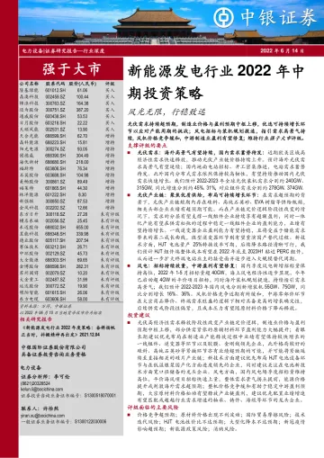 新能源发电行业2022年中期投资策略:风光无限,行稳致远-20220614-中银国际-38页