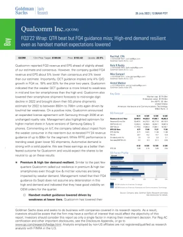 Qualcomm Inc. (QCOM)_ FQ3'22 Wrap_ QTR beat but FQ4 guidance miss; High-end demand resilient even as handset market expectati...(1)