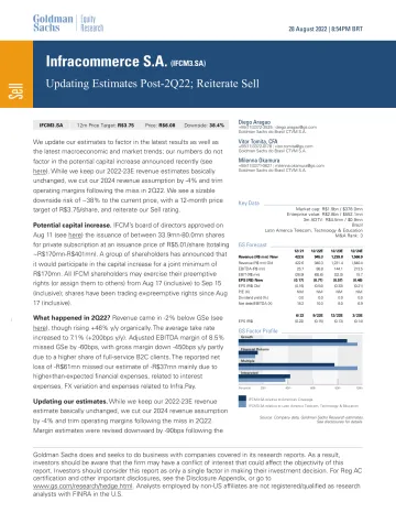 Infracommerce S.A. (IFCM3.SA)_ Updating Estimates Post-2Q22; Reiterate Sell(1)_1