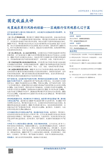 区域银行信用观察之辽宁篇:处置城农商行风险的经验-20230116-国盛证券-17页