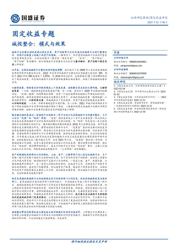 固定收益专题:城投整合,模式与效果-20230106-国盛证券-31页