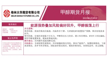 甲醇期货月报:能源强势叠加风险偏好回升,甲醇振荡上行-20220529-格林大华期货-27页