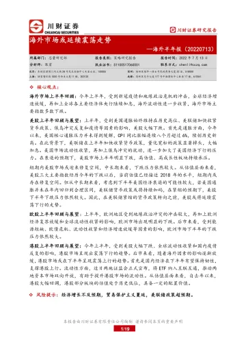 海外半年报:海外市场或延续震荡走势-20220713-川财证券-19页