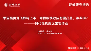时代性机遇之宠物行业:乖宝福贝源飞即将上市,宠物板块效应有望凸显,该买谁?-20220610-财通证券-46页