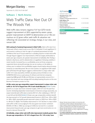 Morgan Stanley-Software Web Traffic Data Not Out Of The Woods Yet