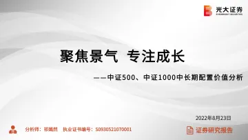 中证500、中证1000中长期配置价值分析：聚焦景气，专注成长-20220823-光大证券-20页