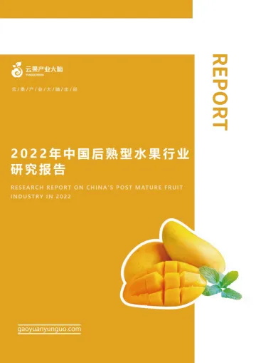 云果-2022年中国后熟型水果行业研究报告-29页