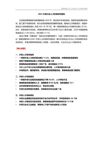 【智联招聘】2021外贸行业人才形势研究报告-14页