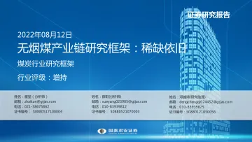 煤炭行业研究框架:无烟煤产业链研究框架,稀缺依旧-20220812-国泰君安-29页