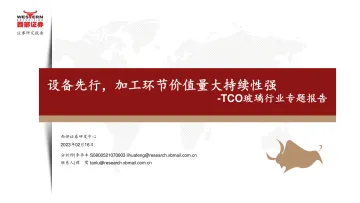 TCO玻璃行业专题报告:设备先行,加工环节价值量大持续性强-20230216-西部证券-26页