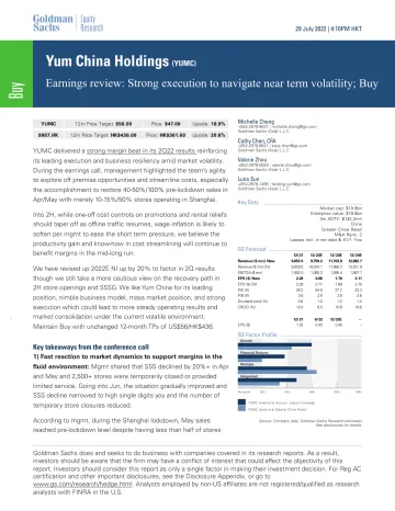 Yum China Holdings (YUMC)_ Earnings review_ Strong execution to navigate near term volatility; Buy(1)