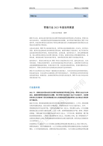新世纪评级-零售行业2023年度信用展望-15页