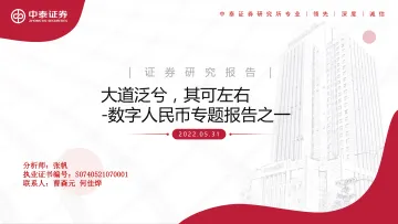 数字人民币专题报告之一:大道泛兮,其可左右-20220602-中泰证券-43页