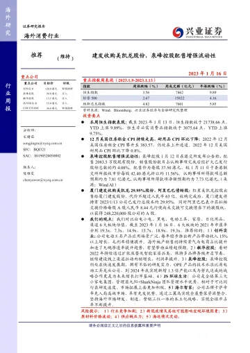海外消费行业:建发收购美凯龙股份,泉峰控股配售增强流动性-20230116-兴业证券-16页