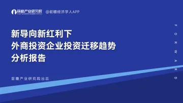 新导向新红利下外商投资企业投资迁移趋势分析报告-89页
