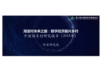 《中国淘宝村研究报告(2018年)》